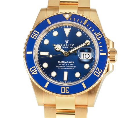 rolex gold e blu|rolex submariner 41mm yellow gold.